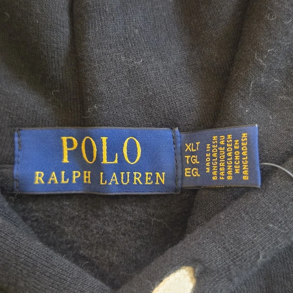 POLO RALPH LAUREN Mens XLT Black Hoodie Sweatshirt Kangaroo Pocket NWT! - $150